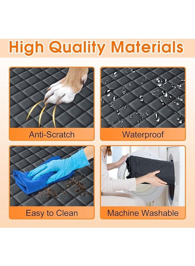 Dog Car Seat Cover, Durable Waterproof Scratch Proof Nonslip Dog Hammock, Back Seat Covers with Pocket for Cars SUVs and Trucks - L, Black/Orange - Image 4